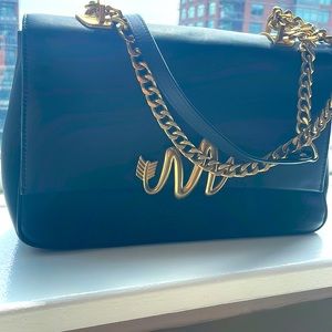 Mackage Black Chain Link Leather Shoulder Bag